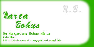 marta bohus business card